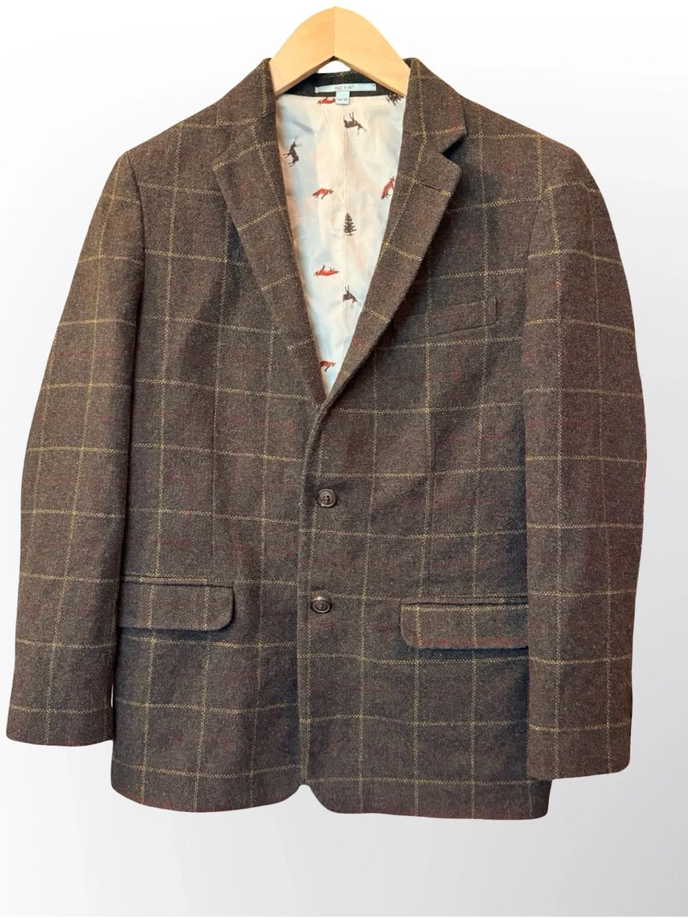 Class Club Gold Label Boys Wool Blend Blazer 14/16 | Windowpane Plaid
